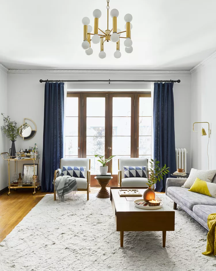 living room with eclectic decor