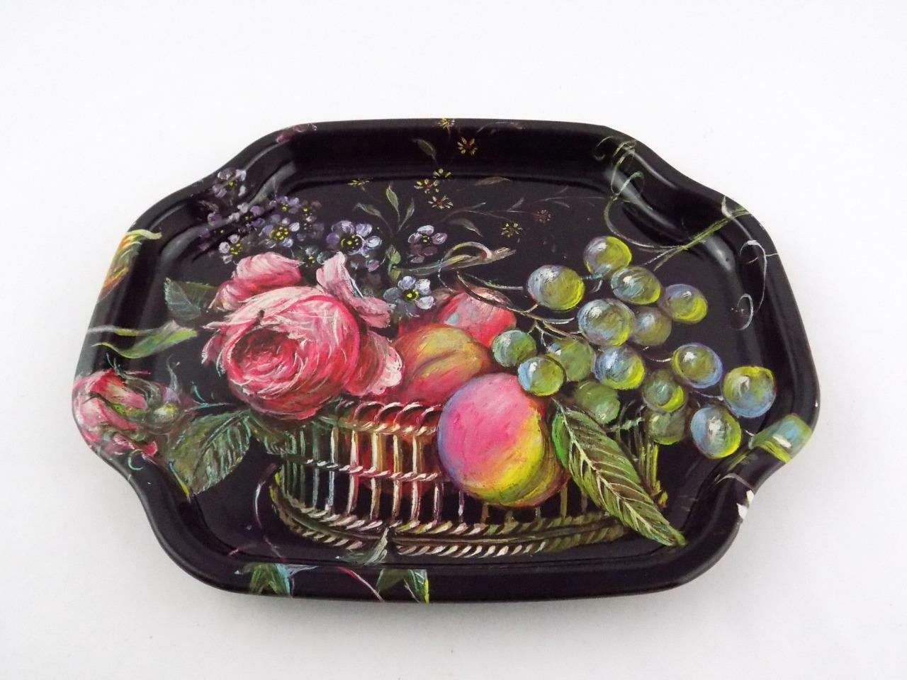 Set of 8 toleware snack trays for sale