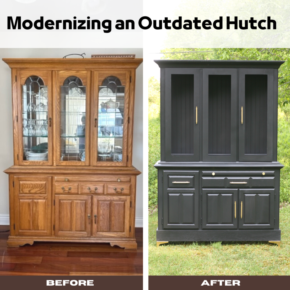 Before and after painted dining
hutch