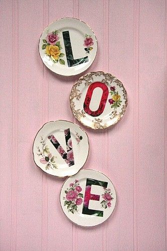 Dish art spelling LOVE