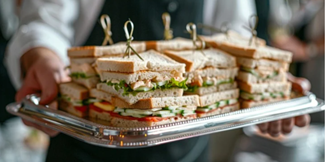 Sandwiches on a silver tray