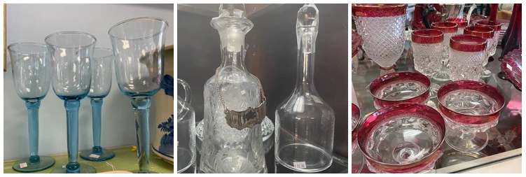 Three images of glasses