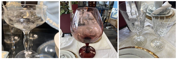 Three images of glasses