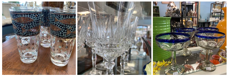 Three images of glasses