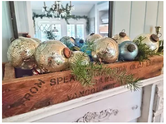 Ornaments on a shelf