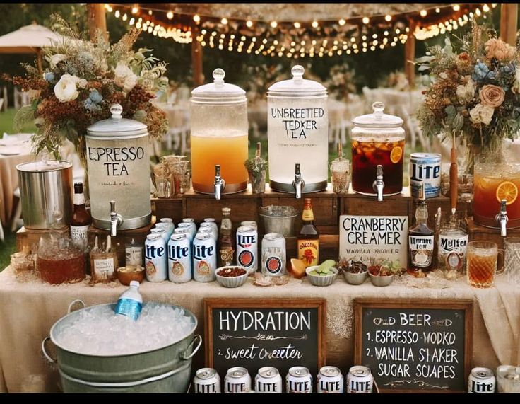 Outdoor drinks set up