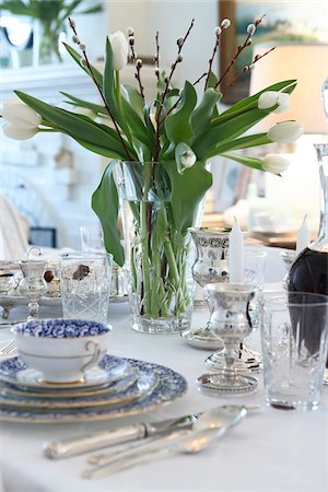 Tablescape with glass vase