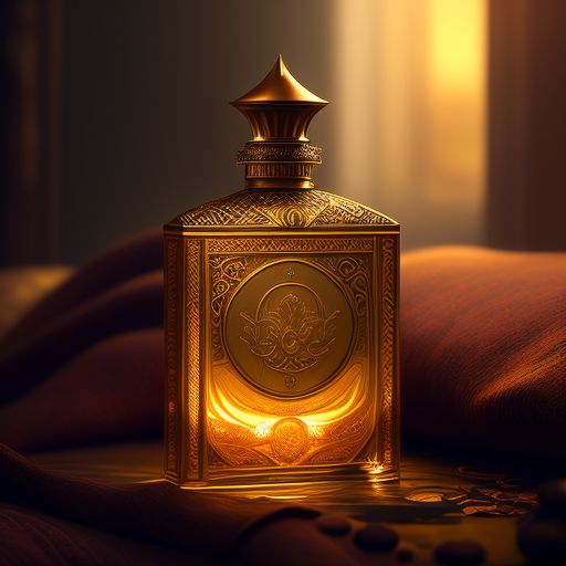 Glass and bronze perfume bottle