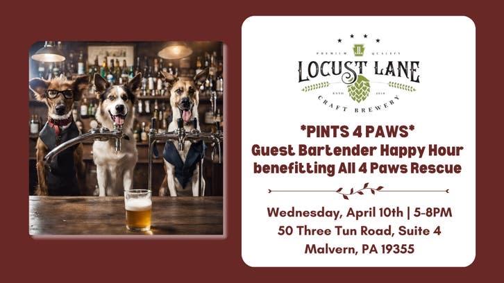 Pints 4 Paws Dog Fundraiser Postcard