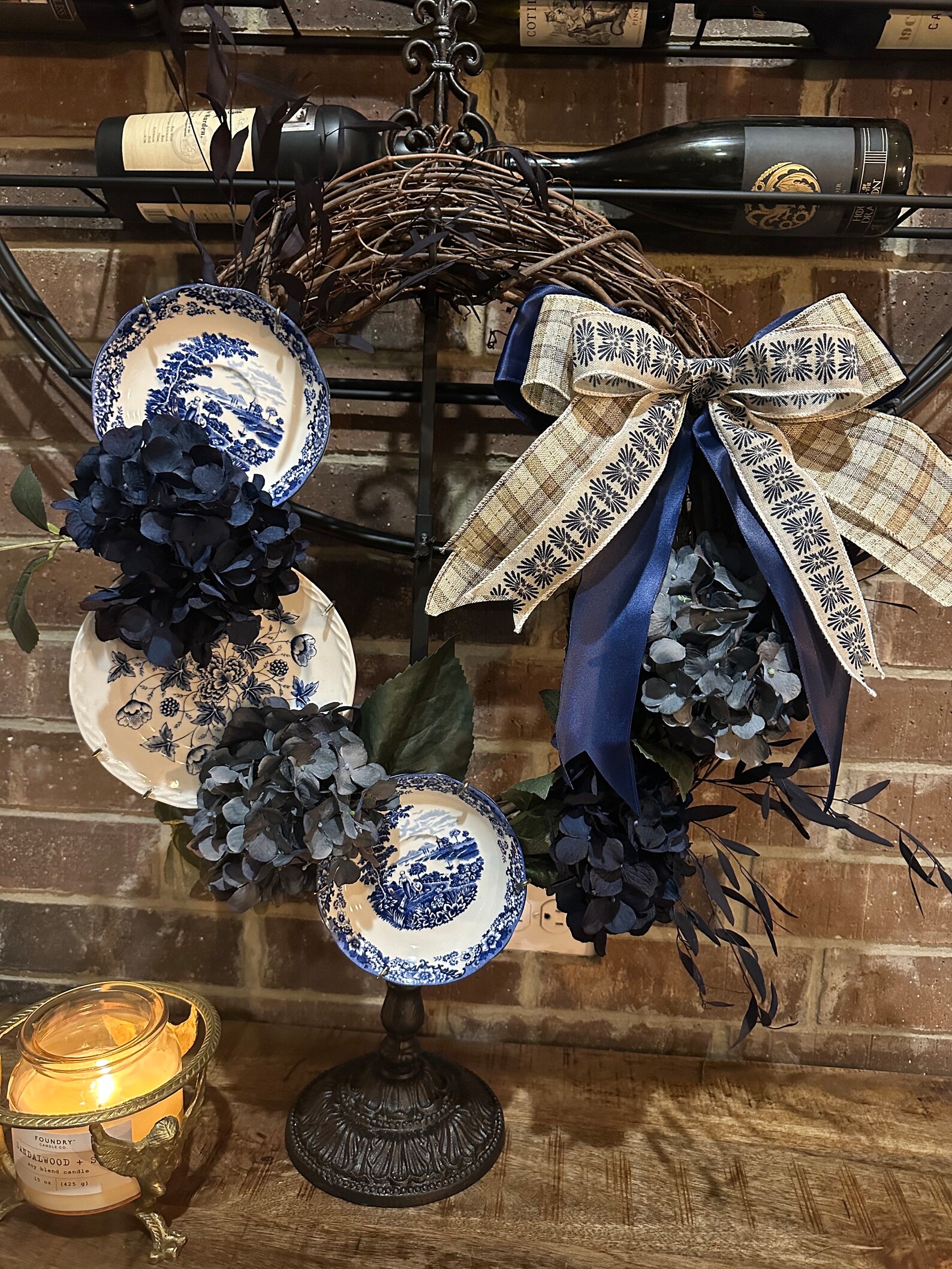 Vintage china wreath