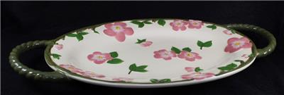 Desert rose handled serving platter