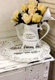Painted silver coffee pot and tray