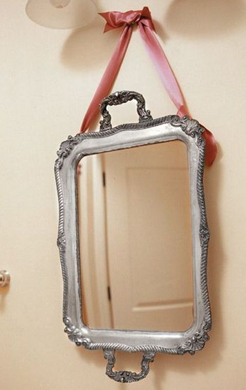 DIY silver tray mirror