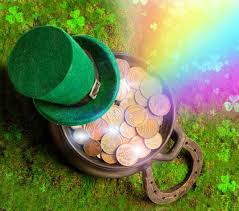 Pot of gold and green leprechaun hat