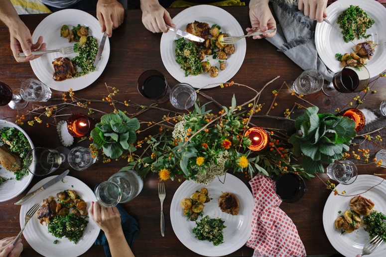 Decorated dinner table