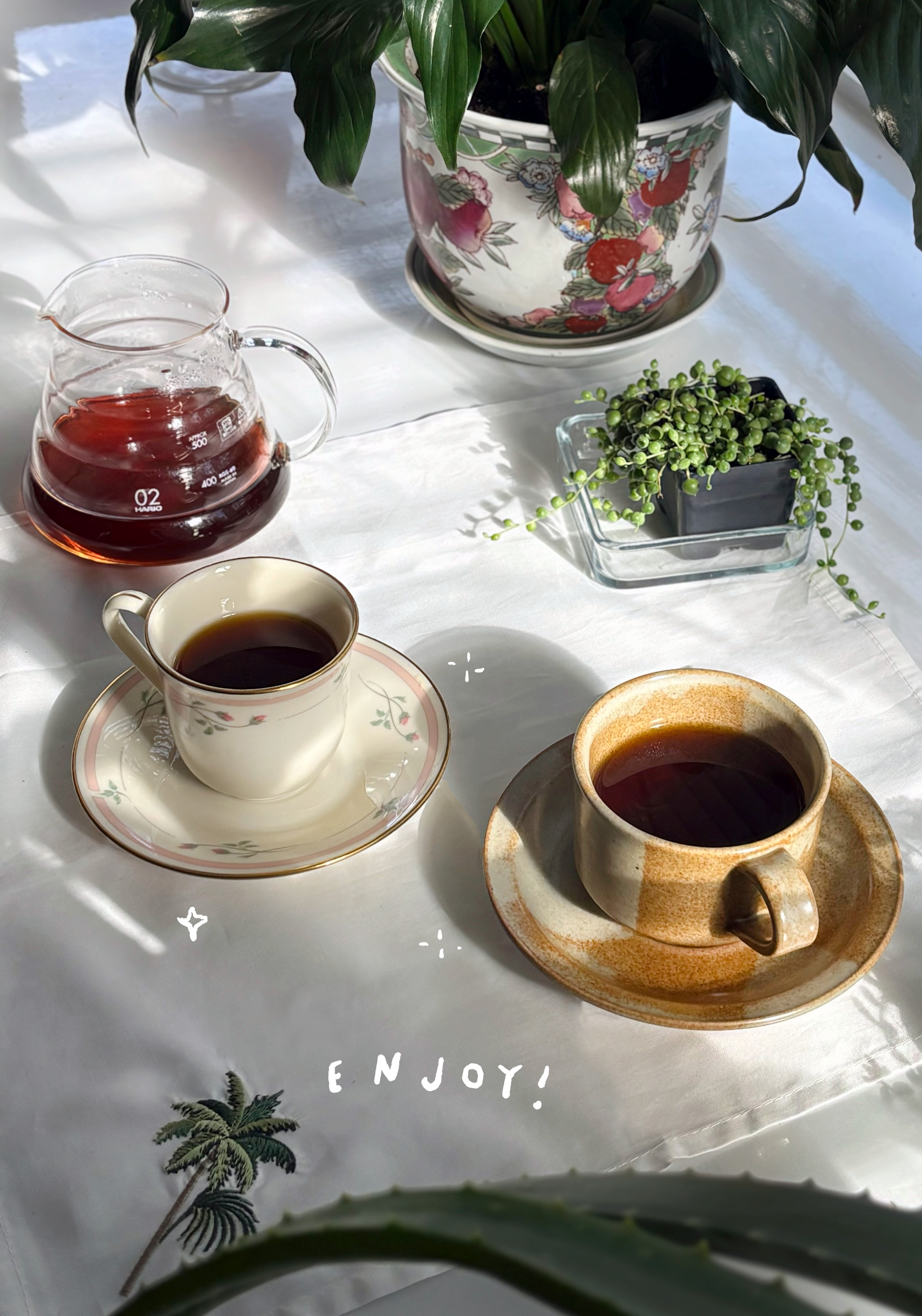 Mugs filled with coffee