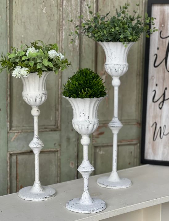 Urban Farmhouse Market upcycled candlestick planters
