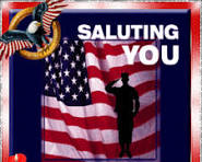 Saluting You animated gif with American flag, soldier and an eagle